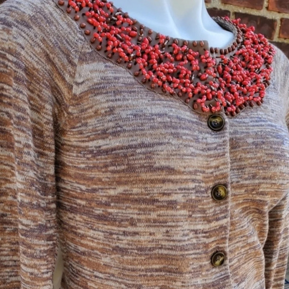 Moth Anthropologie Autumn tines beaded cardigan S/P - Picture 13 of 13